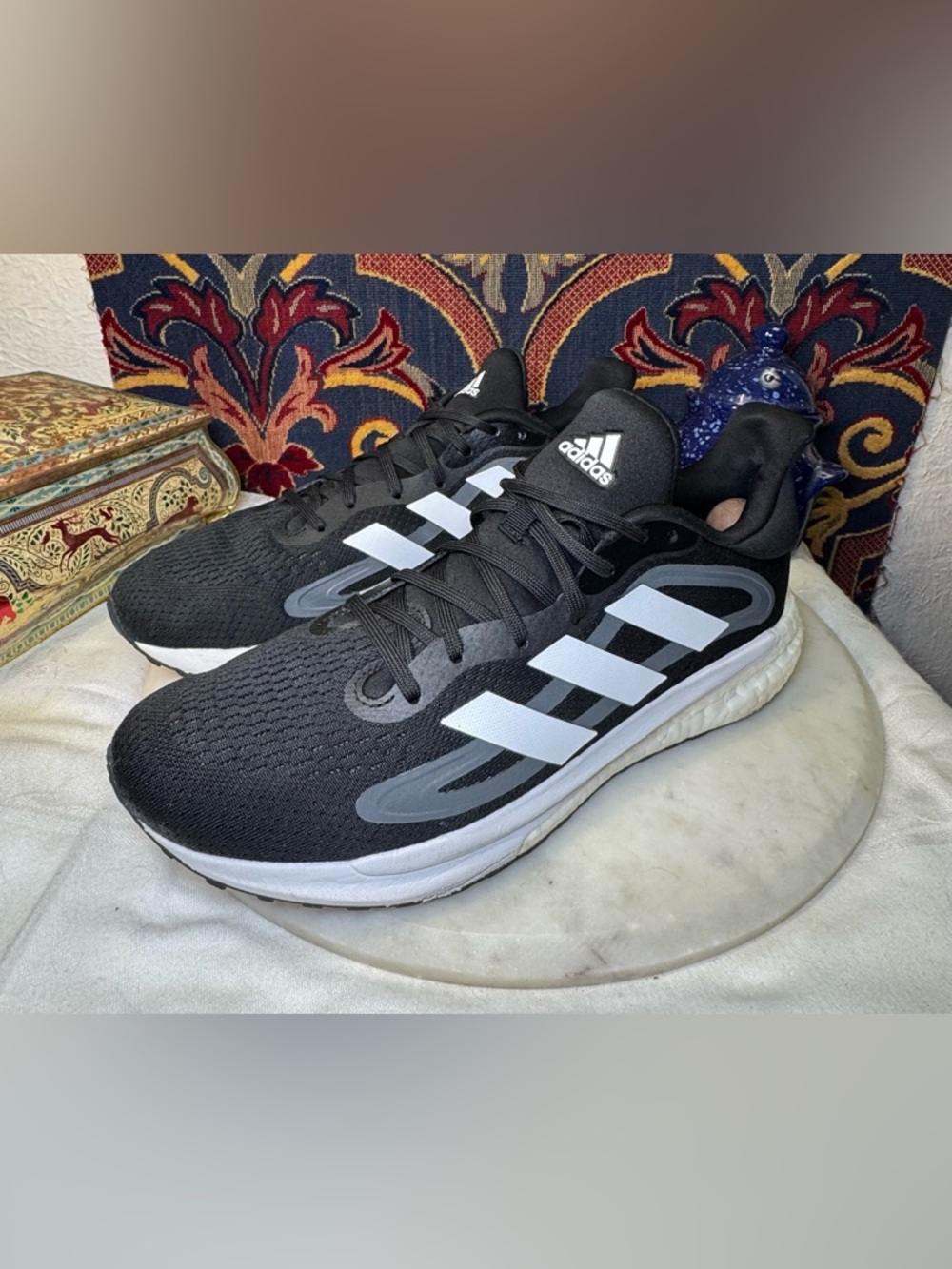 Adidas Solar Glide 4 Running Shoes – Black/White – Men’s Size 9.5